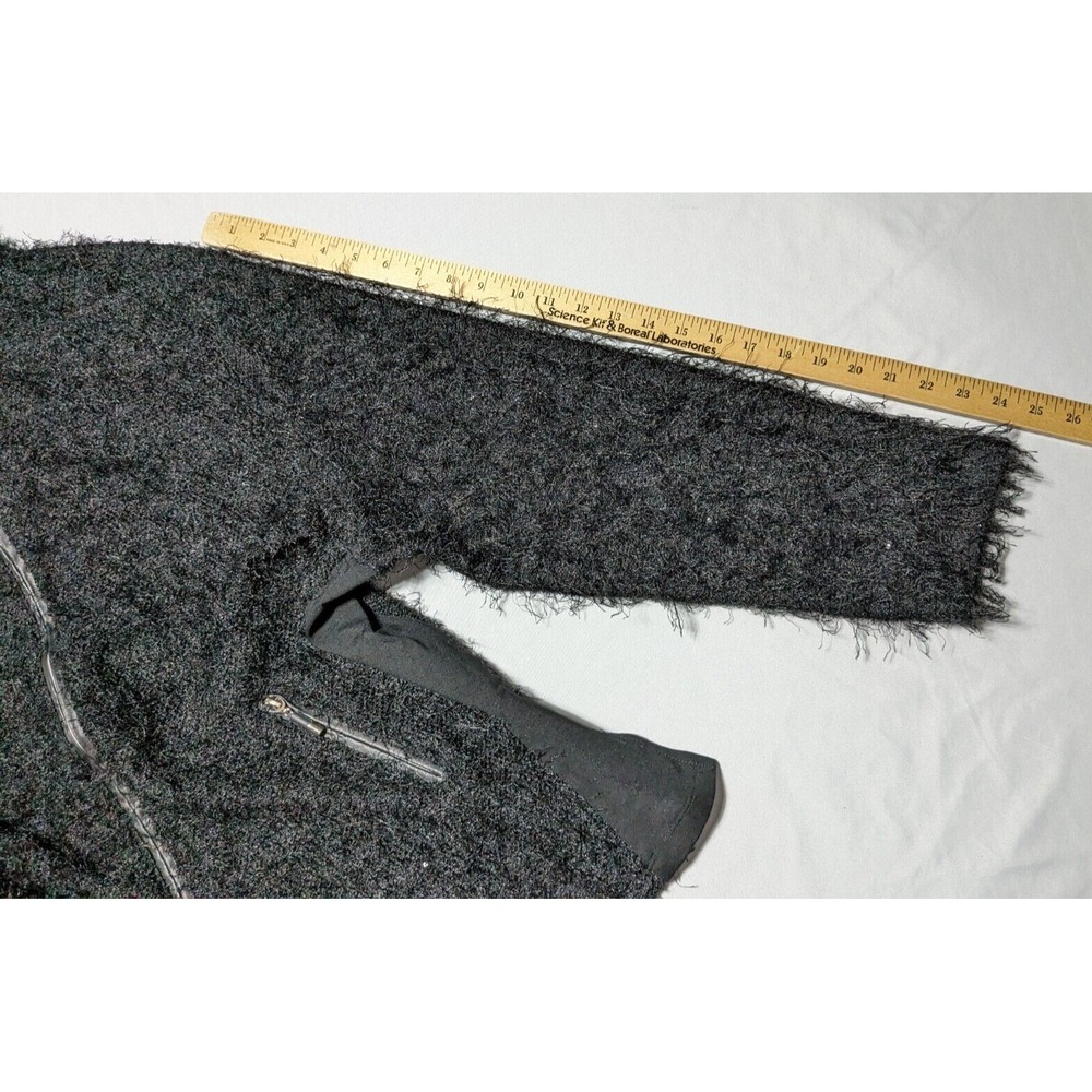 JAMIE SADOCK Women XL Black Fringe Fuzzy Full Zip Long Sleeve Jacket - Picture 11 of 15